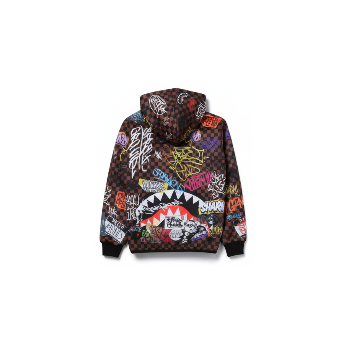 SPRAYGROUND TAGGED UP SHARKS IN PARIS TEDDY DOUBLE FACE JACKET