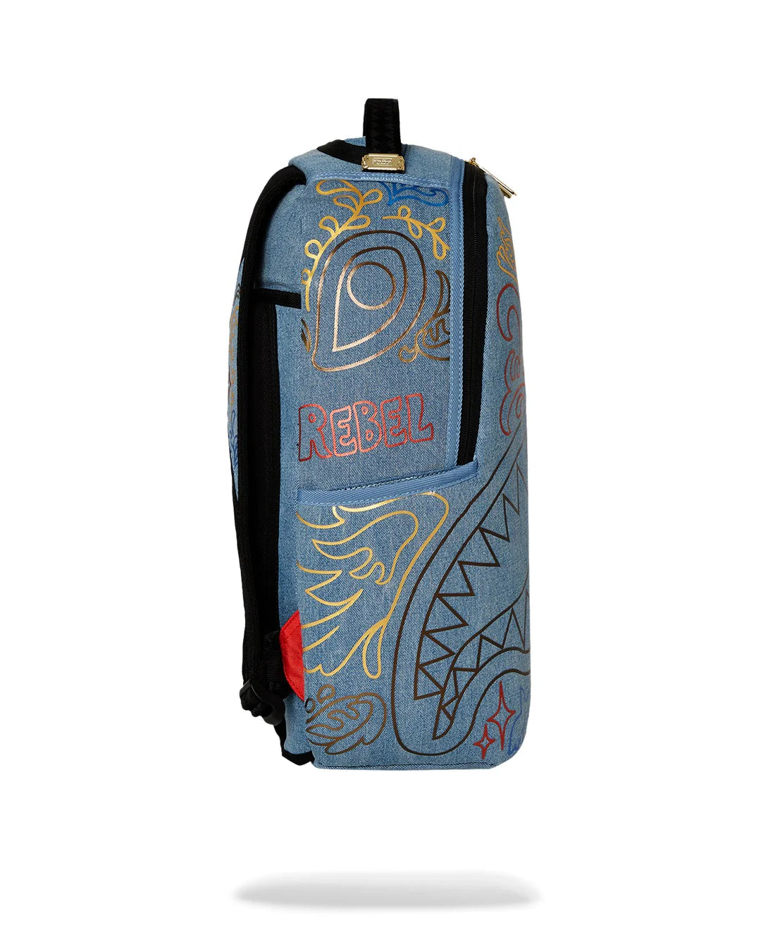 ZAINO SPRAYGROUND METALLIC PRINTED DENIM SHARK DLXSV