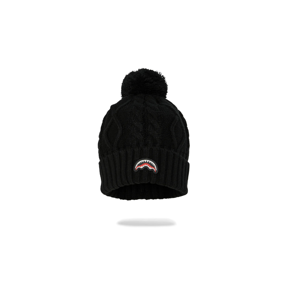 SPRAYGROUND BLACK KNIT PUFF BEANIE