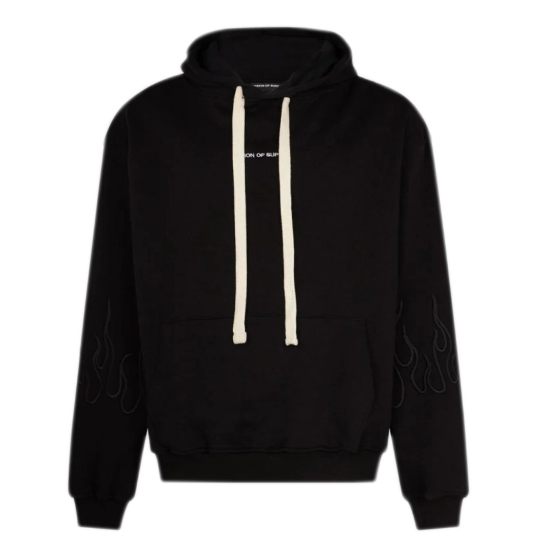 Felpa Cappuccio fiamme nere Milanostore99