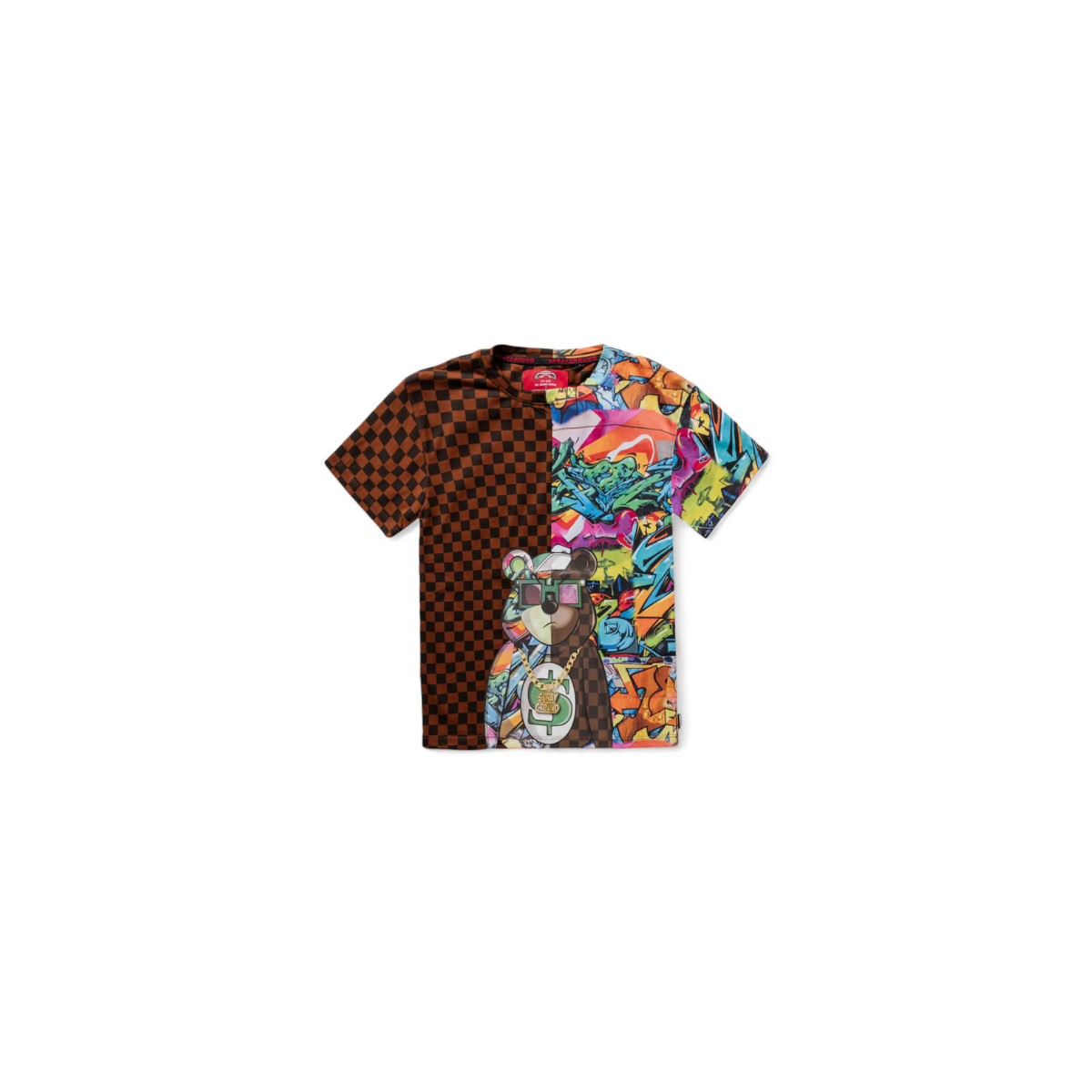 SPRAYGROUND KIDS BEAR DONT CARE SPLIT T-SHIRT