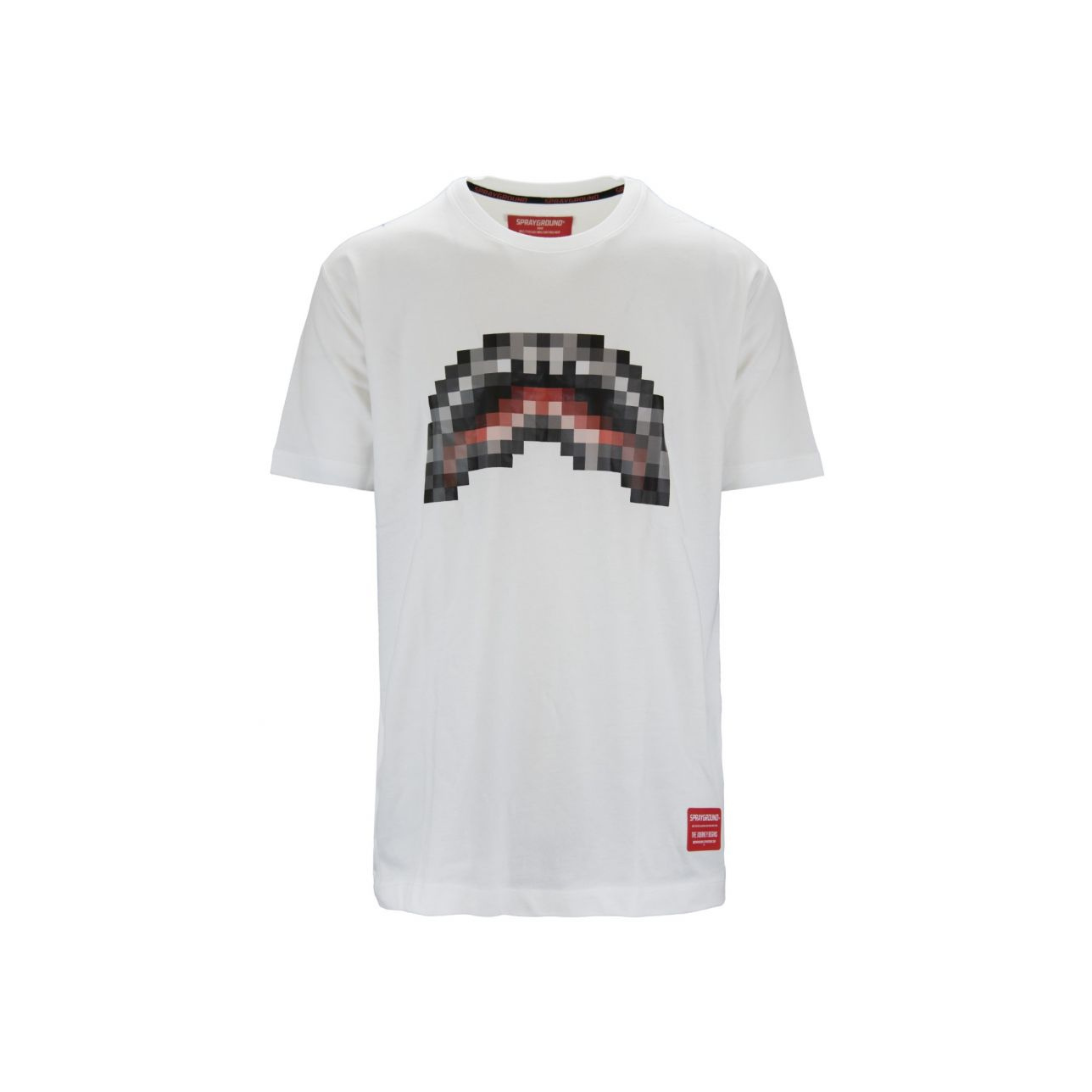 SPRAYGROUND T-SHIRT PIXEL SHARK WHITE