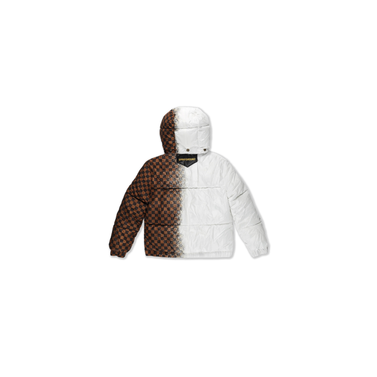 SPRAYGROUND WHITE SPRAY SHARKS PARIS DOWN JACKET