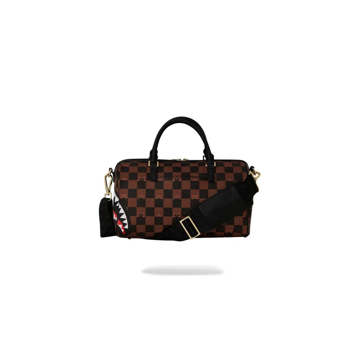 SPRAYGROUND PEEKING CHARACTER CHECK MINI DUFFEL