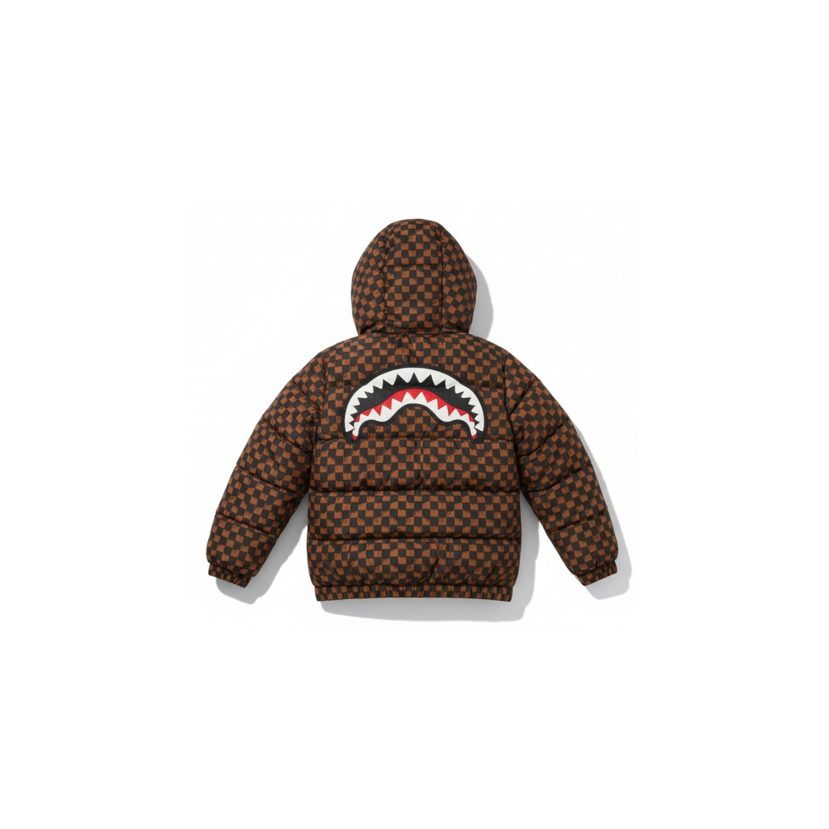 SPRAYGROUND KIDS DRIP CHECK DETACH SLEEVE DOWN JKT J BROWN