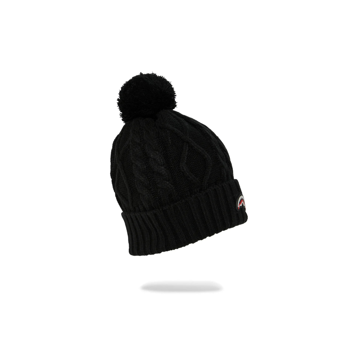SPRAYGROUND BLACK KNIT PUFF BEANIE