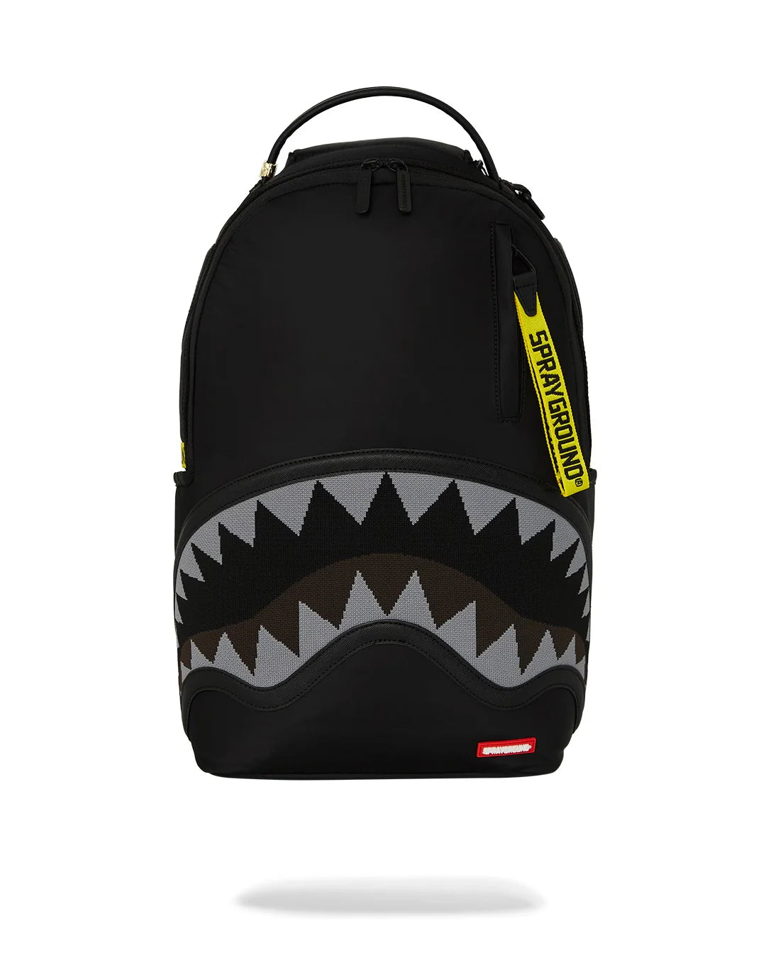 ZAINO SPRAYGROUND SHARK CENTRAL YELLOW TAPE DLX SATIN