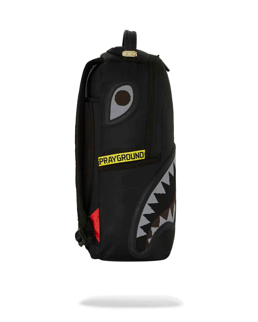 ZAINO SPRAYGROUND SHARK CENTRAL YELLOW TAPE DLX SATIN