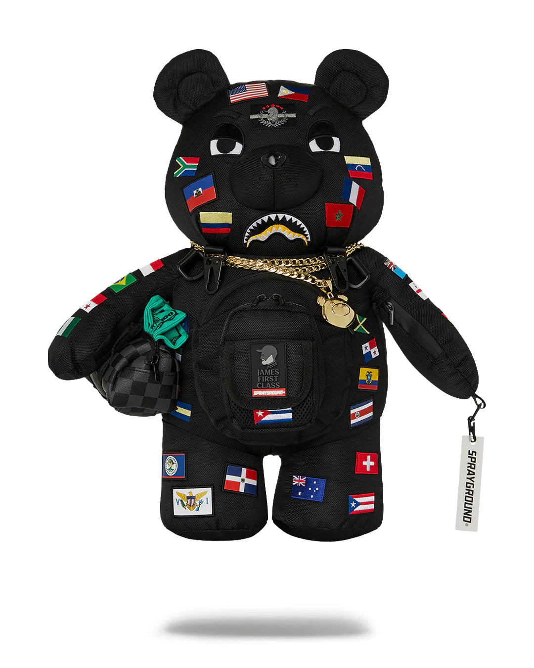 ZAINO SPRAYGROUND JAMES FLAGS BEAR BACKPACK