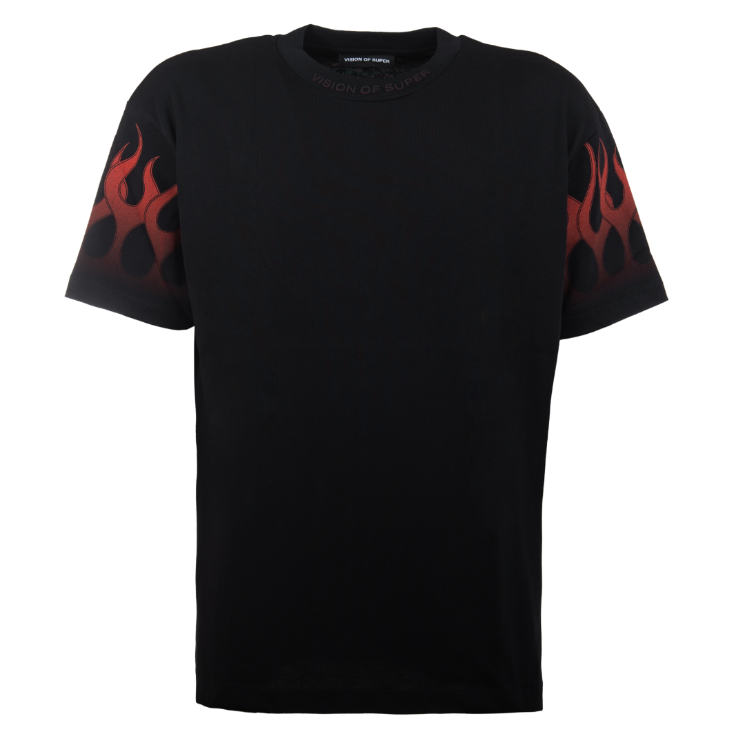 T-shirt fiamme rosse